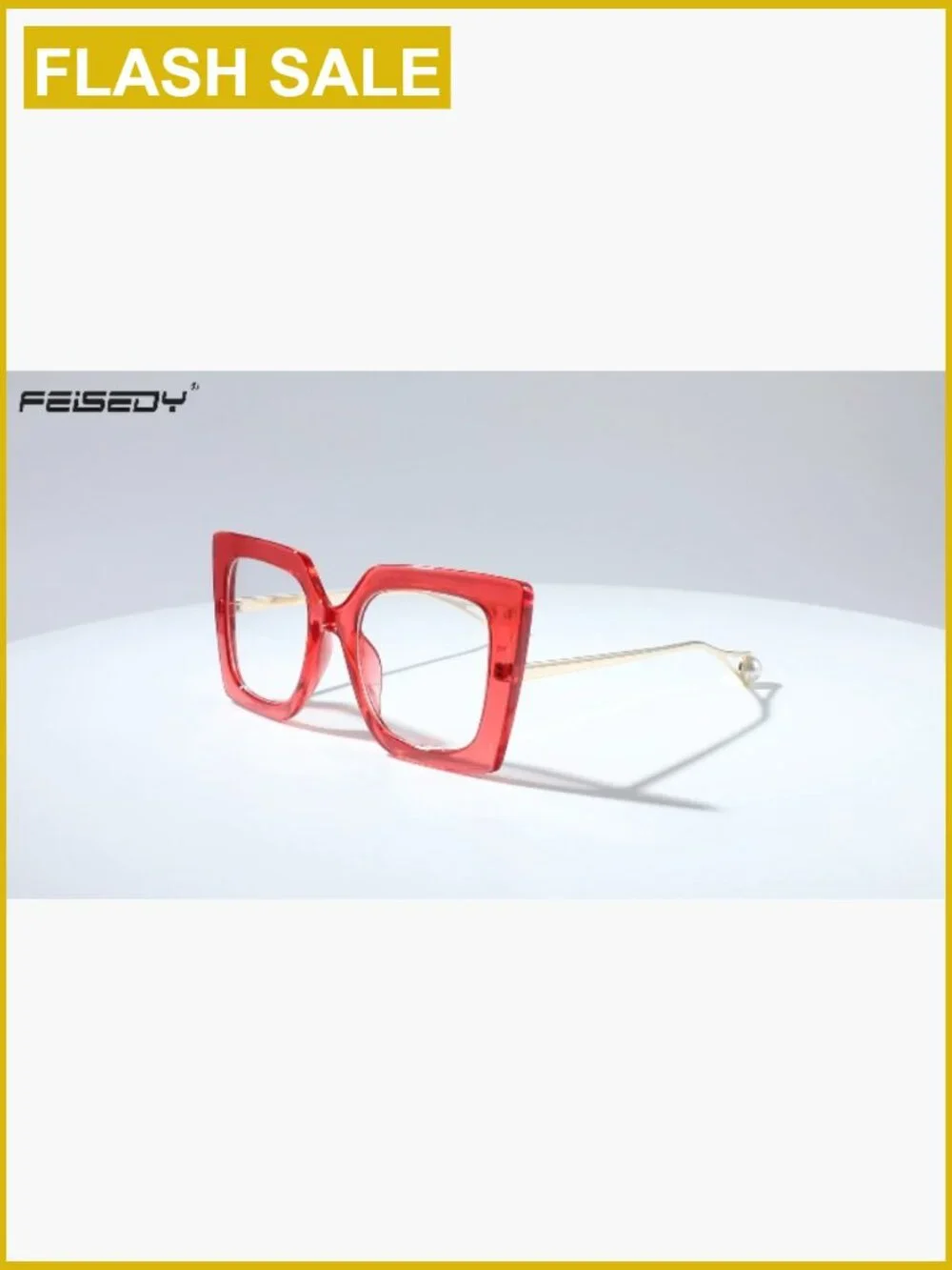 Oversized Square Blue Light Blocking Glasses Cat Eye Fashion Eyewear